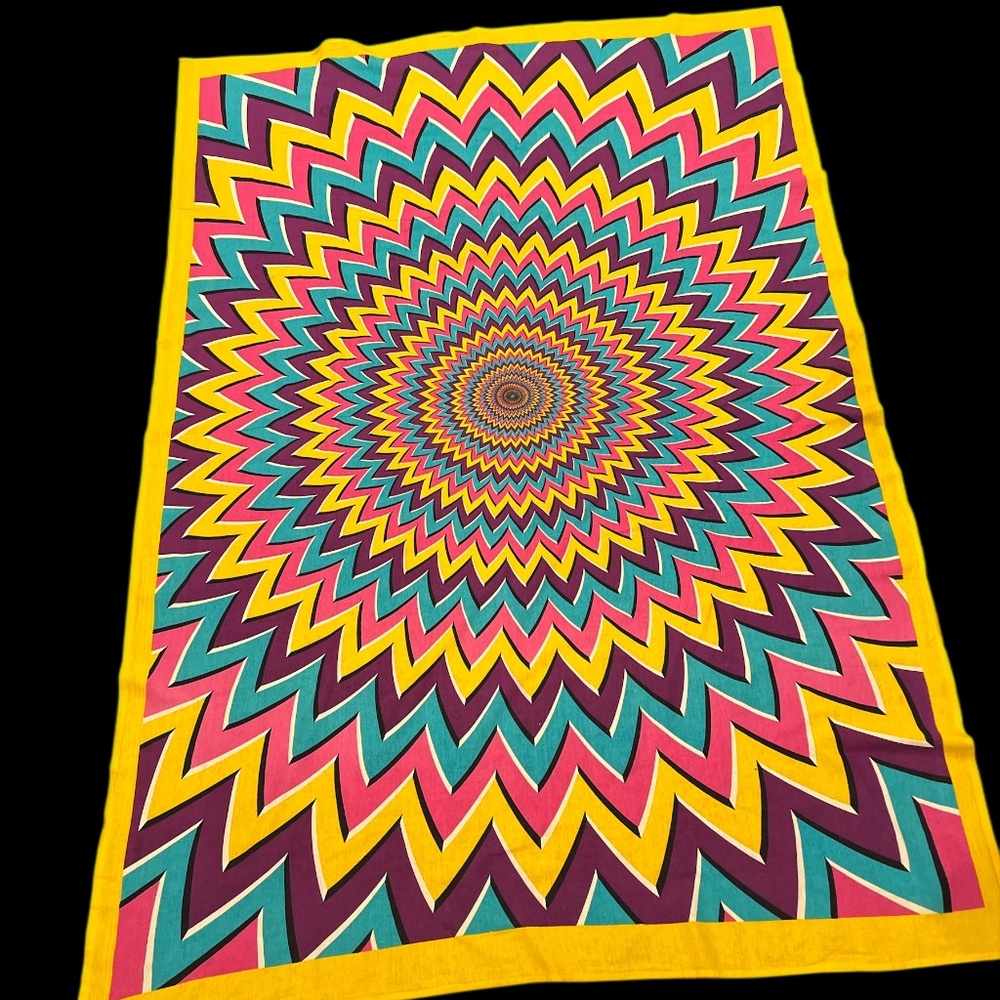 Psychedelic Geometric Multicolor Festival Tapestry